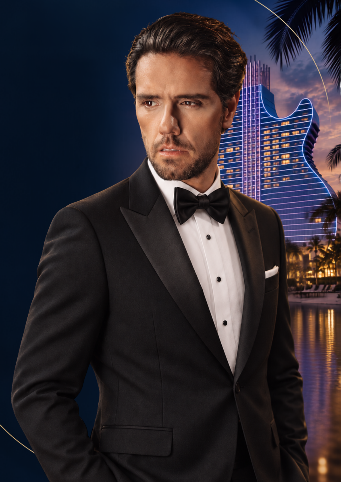 Thiago Arancam dressed for a formal performance